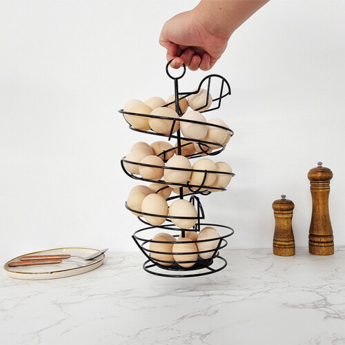 Practical Helical Eggs Rack for Homes Kitchens Feature-Black 2