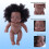 Schwarze afrikanische Mädchen-Vinylpuppe, 20 cm 4
