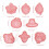 8-Piece3D Biscuit Cutters, Food-Grade PP, Pink 2