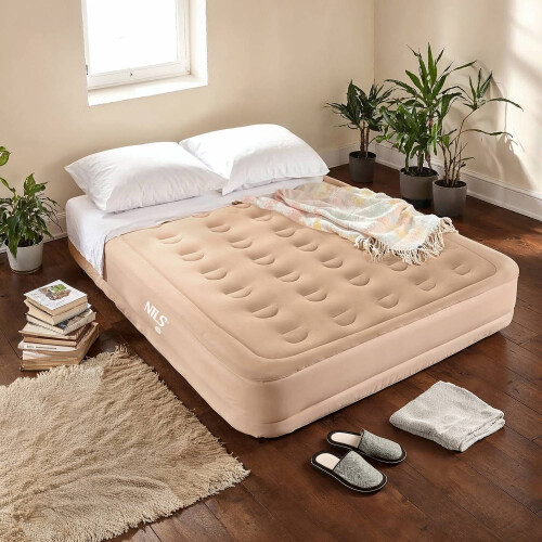 Saltea dublă King Size cu pompă electrică, bej 1