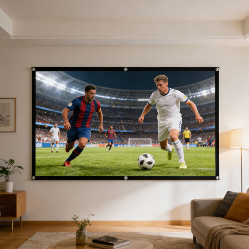 Premium White Black Projector Screen Offering Clear-84 inch 2