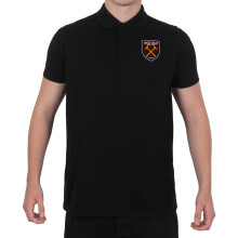 West Ham United FC Official Football Gift Mens Crest Polo Shirt Black Large
