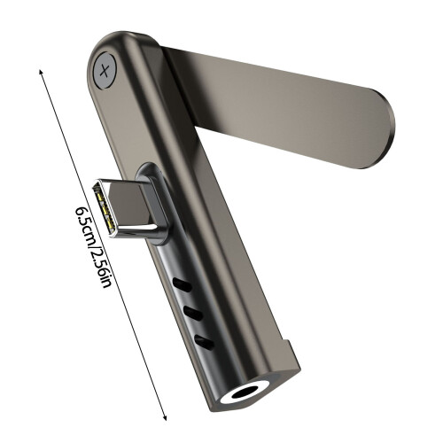 Aluminium Type C naar 3,5 mm converteradapter met onzichtbare 2