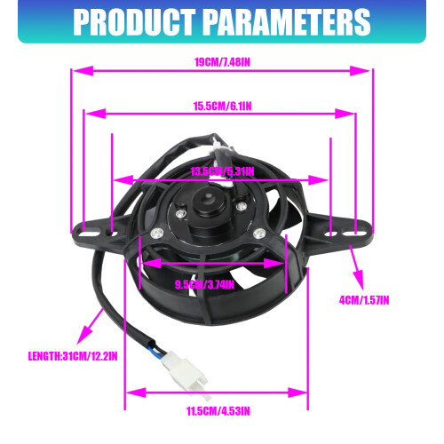 High Speed Motorcycle Radiator Fan For 50cc 250cc Improved 2