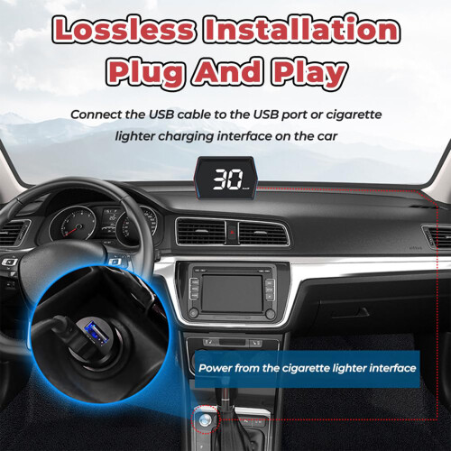 Universal USB Vehicle Projector Showing Green LED Screen For 1