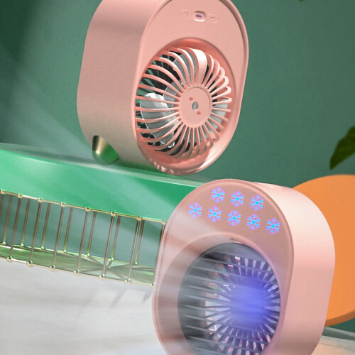 Bærbar klimaanlæg ABS skrivebordsventilator hvid 2
