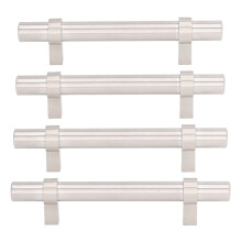 Conjunto de 10 puxadores de aço inoxidável para armários, 96–192 mm