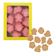 Conjunto de cortadores de biscoito 3D – PP de qualidade alimentar, 8 ou 10 peças