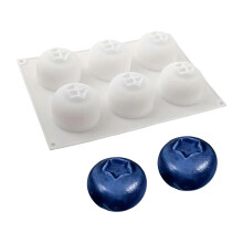 6 Cavity Blueberry Shape Silicone Molds For Baking Nonstick