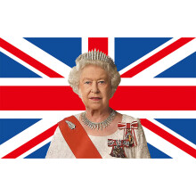 Drapeau de la reine Elizabeth II, polyester 90 x 150 cm
