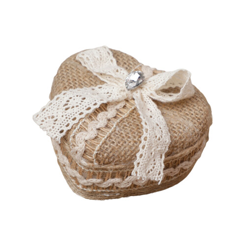 Heart-Shaped Linen Ring Box984.5cm