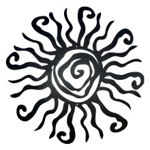 3D Metal Sun Wall Art30x30cm Hand-Painted