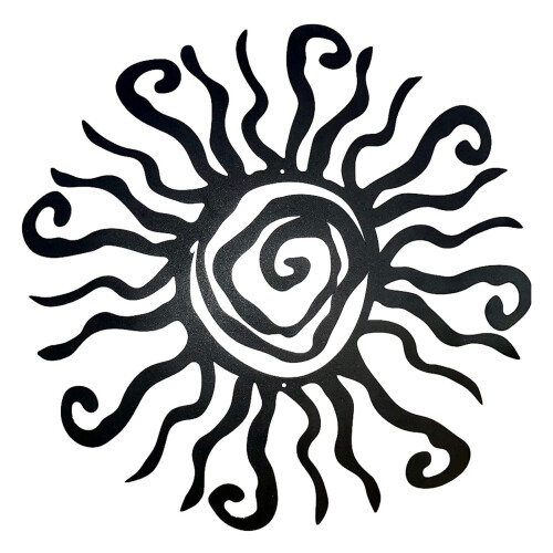 3D Metal Sun Wall Art30x30cm Hand-Painted
