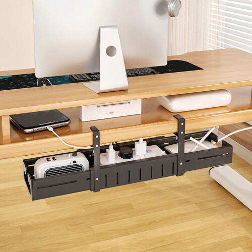 Support de gestion des fils sous le bureau, longueur réglable, 1