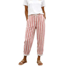 Size Pants Womens Pants Drawstring Lantern Beach-red white XL