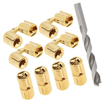 8Pcs Modern Brass Concealed Hinges For Furniture 180 Degree
