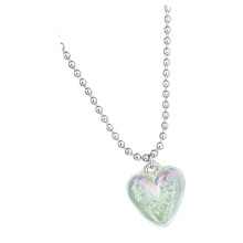 Collier pendentif bulle d'amour en titane, avec-transparent