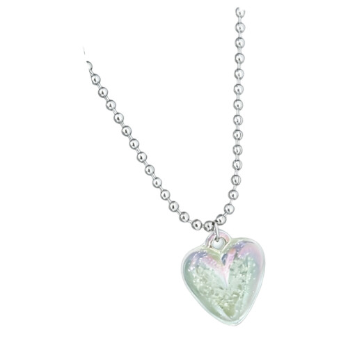 Collier pendentif bulle d'amour en titane, avec-transparent