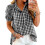 Women's  ruffled V-neck button-down short-sleeved-Black S 1