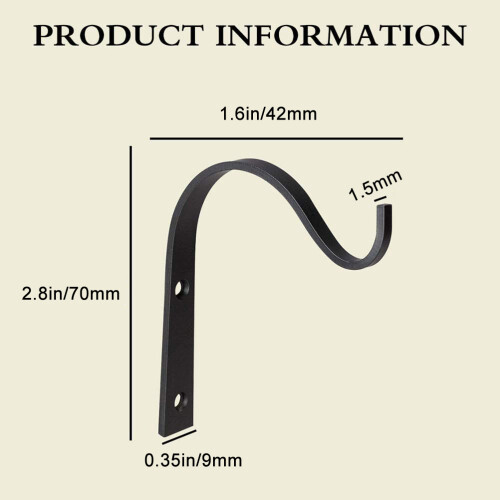 Metal Wall-Mount Hanging Basket Hook4Pack 1