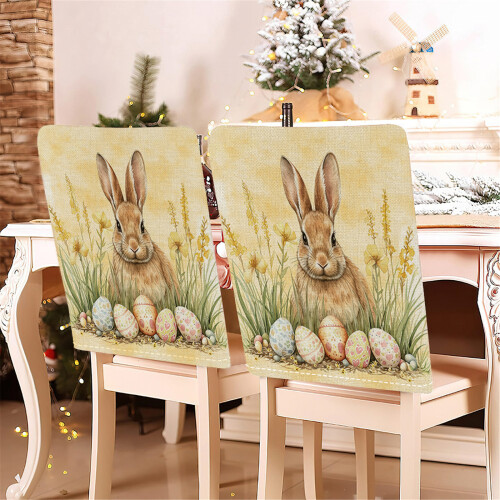 Holiday Inspire Easter Rabbits Print Plush Dining-    car 2