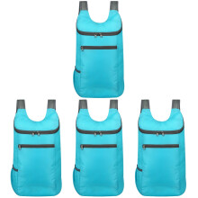 4Stk Skyblauer Outdoor-Rucksack Faltbar Großvolumig