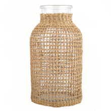 2Pcs Fine Workmanship Light Brown Glass Vase for Flower Arrangement