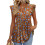 Women's  Blouses, with Ruffle Sleeves, Spring Elegant-Khaki M 1