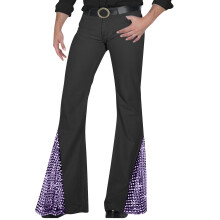 Mens Sequins Bells Bottom Pants 60s 70s Disco Costume-P XL
