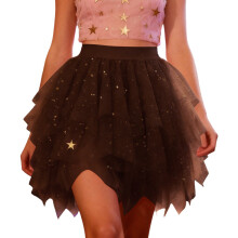 Fashion Ruffled Hems Skirt Practical Polyester-dark brown XL