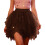 Fashion Ruffled Hems Skirt Practical Polyester-dark brown XL 1