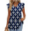 Women's  Blouses, with Ruffle Sleeves, Spring-Navy Blue M 1