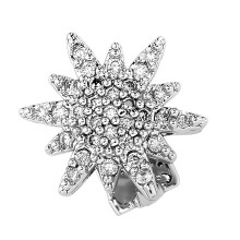 Stylish Copper Body Jewelry Tooth Cap With Zircon Stone-Silver