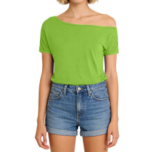 The Shoulder Tops Oversized Tshirts Short-fluorescent green XL