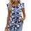 Women's  Blouses, with Ruffle Sleeves, Spring Elegant-Blue S 1