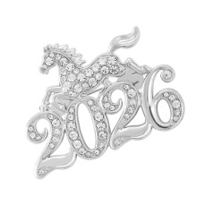 Fashionable Chinese Zodiacs Horse Brooch Pin For Formal-Silver