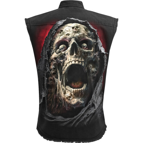 Spiral - SCREAMING DEATH - Sleeveless Stone Washed Worker Black 2