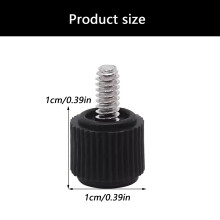 Rubber Head Crossed Shape Hand Twist Screws Comfortable-Black