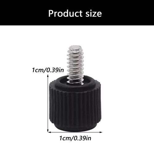 Rubber Head Crossed Shape Hand Twist Screws Comfortable-Black