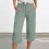 Women's  Pants, Casual Drawstring Elastic  Pants, Beach-Green L 5