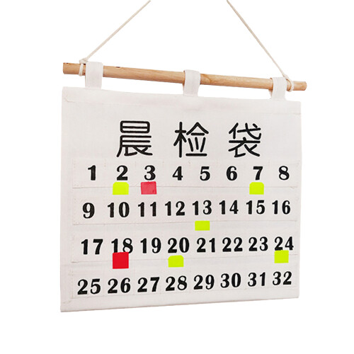 Organizzatore da parete con tasche numerate in cotone e lino