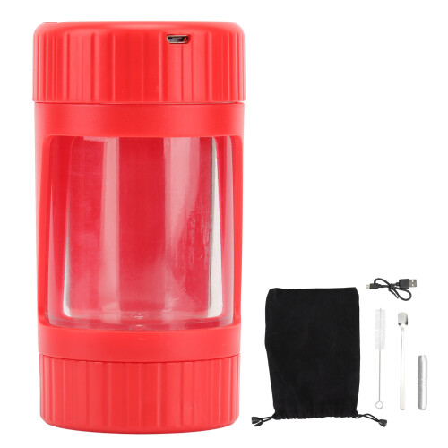 LED Light-Up Cigarette Jar with Grinder & Airtight Seal