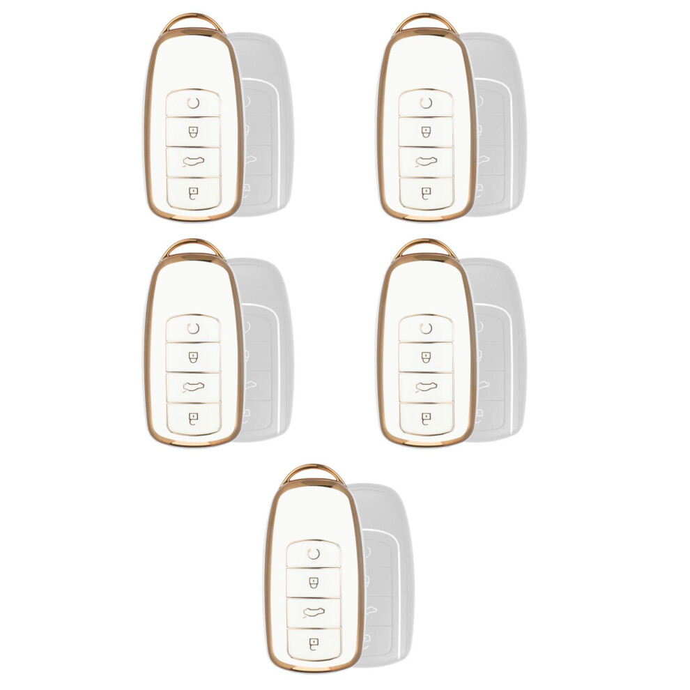 5Pcs Tpu Key Fob Holder Cases Dirtproof Car Key Protectors White 3753923806187