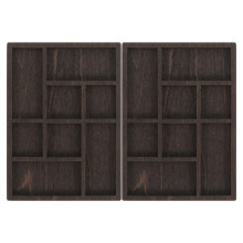 2Pcs Small Wood Display Stand Coffee Finish for Rock Collections