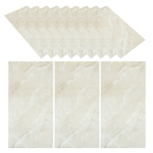 12Pcs Wear-Resistant Pet Tile Decals Light Yellow for Bathroom Kitchen