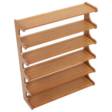 1Set Bamboo Shoe Rack 6-Tier Brown Sturdy Boot Holder for Entryway