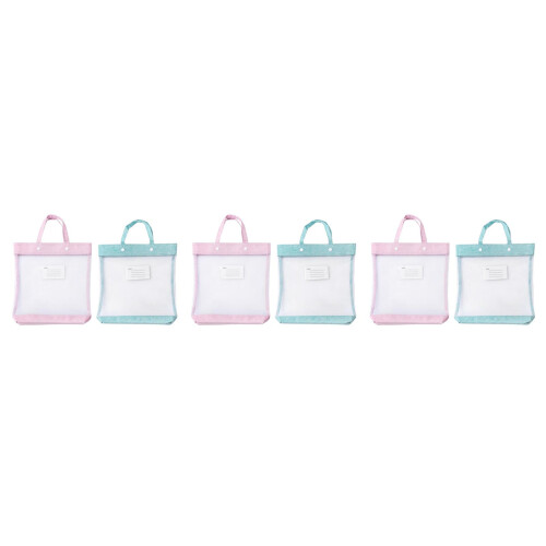 6Pcs Nylon File Bags Snap Button Document Organizers for Office