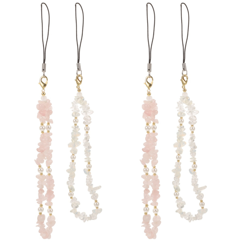 4Pcs Colorful Acrylic Phone Strap Charm Beaded Phone Chain For Keys 3753283640933