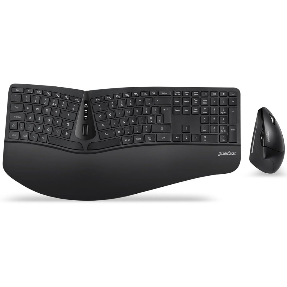 Perixx Periduo-605 Wireless Ergonomic Keyboard Set Compact Design Uk Qwerty 4049571003122