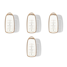 4Pcs White Tpu Key Cover for Car Key Fob Soft Durable Protection